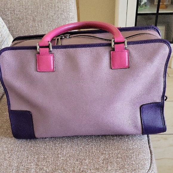 Loewe Pink and Purple Leather Top-Handle Satchel - Picture 2 of 10